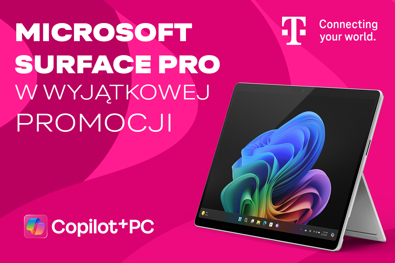 Microsoft Surface Pro Copilot+ PC 5G już dostępny w T-Mobile w wyjątkowej promocji taniej o 1700 zł!