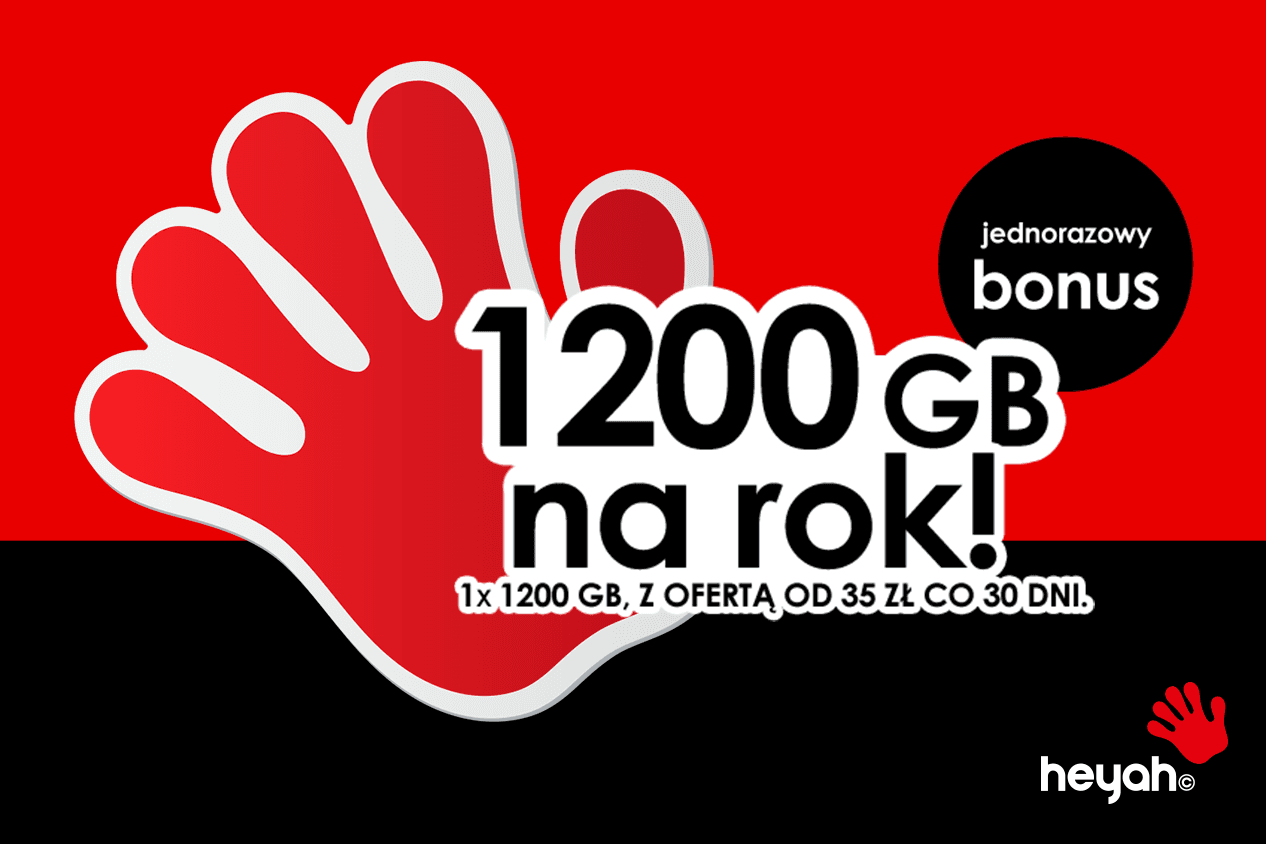 1200 GB na rok w Heyah na kartę