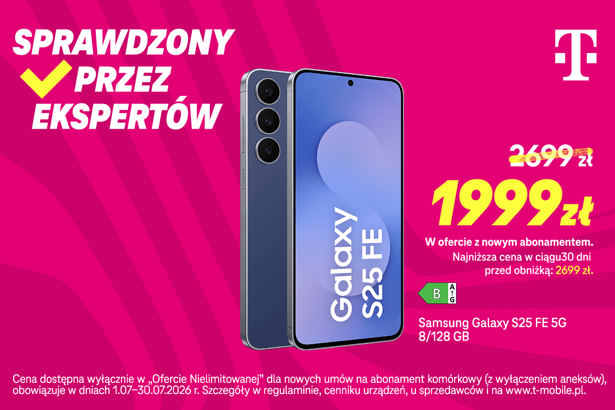 W T-Mobile obniżamy ceny smartfonów „sprawdzonych przez ekspertów” – Samsung Galaxy S25 FE 5G i Xiaomi Redmi Note 15 Pro 5G