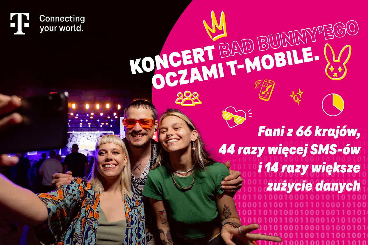 Koncert Bad Bunny'ego oczami T-Mobile. Fani z 66 krajów, 44 razy więcej połączeń i 14 razy większe zużycie danych