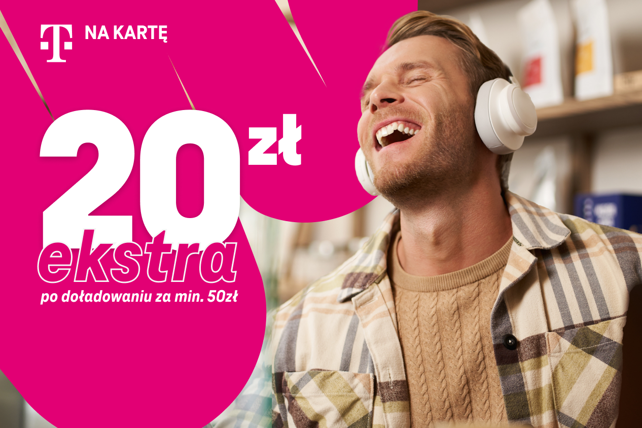 Doładuj konto za 50 zł i zgarnij dodatkowe 20 zł w T-Mobile na kartę lub Heyah na kartę!