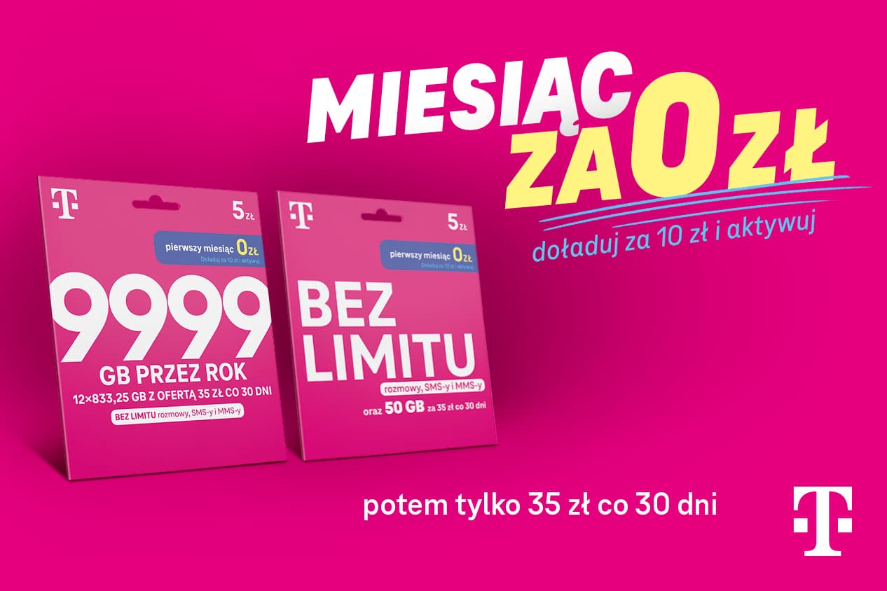 T‑Mobile na kartę z pierwszym miesiącem za 0 zł i nowymi starterami. Jesień pełna okazji w T-Mobile na kartę