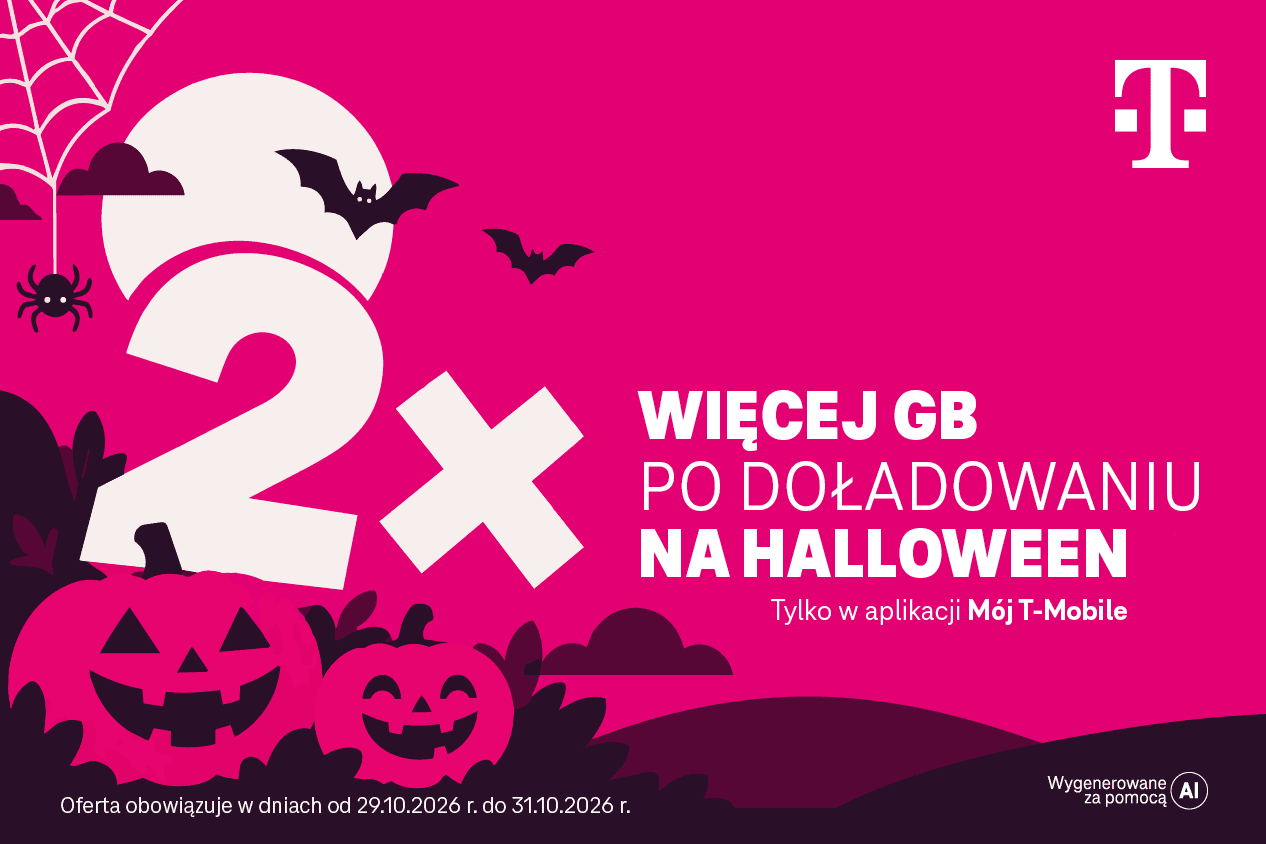Strrrasznie dużo gigabajtów na Halloween! T-Mobile na kartę podwaja dawkę internetu za doładowania w aplikacji Mój T-Mobile
